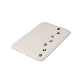 Whimsical Black Kitty Paw Print Elfenbeinbadematte Badematte (Schrägansicht)