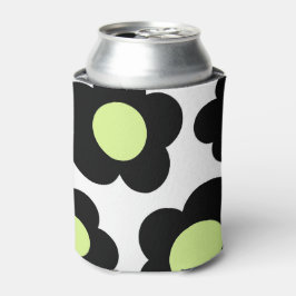 Whimsical Black & Lime Green Floral Retro fröhlich Dosenkühler