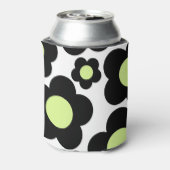 Whimsical Black & Lime Green Floral Retro fröhlich Dosenkühler (Kanne Rückseite)