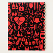 Whimsical Black & Red Krankenschwester Planer (Rückseite)