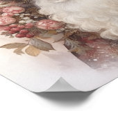 Whimsical Black Santa: Pink & Earth Tones Poster (Ecke)