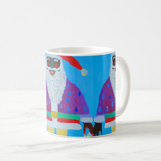 Whimsical Black Santa Tasse (VorderseiteRechts)
