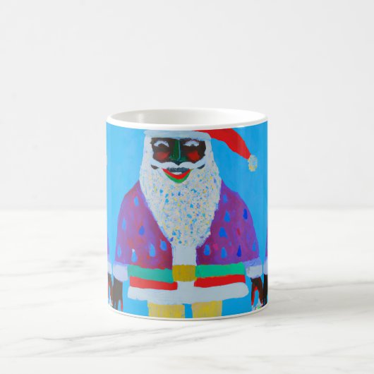 Whimsical Black Santa Tasse (Mittel)