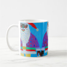 Whimsical Black Santa Tasse