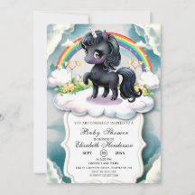 Whimsical Black Unicorn Kinderdusche