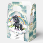 Whimsical Black Unicorn Kinderdusche Geschenkschachtel (Geöffnet)