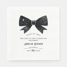 Whimsical Black & White Bow Graduation Party