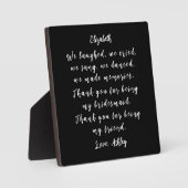 Whimsical Black White Bridesmaid Thank You Poem Fotoplatte (Vorderseite)