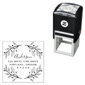 Whimsical Blätter Rücksendeadresse Permastempel (Beispiel)