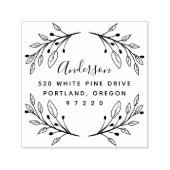 Whimsical Blätter Rücksendeadresse Permastempel (Design)