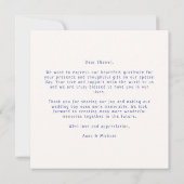 Whimsical, blaue Hand gezeichnet Hochzeit danke Ih (Rückseite)