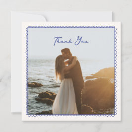 Whimsical, blaue Hand gezeichnet Hochzeit danke Ih