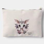 Whimsical "Bleibe Brave" Kleiner Drache mit Blume Zubehörtasche (Rückseite)