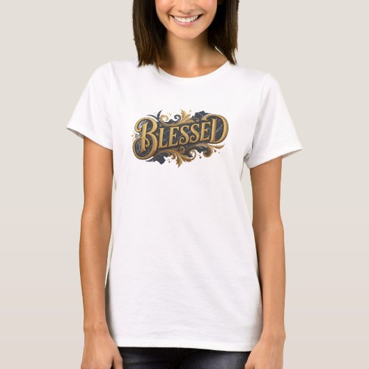 Whimsical BLESSED 2D-Kunstwerk-Erstellung T-Shirt (Vorderseite)