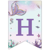 Whimsical Blonde Meerjungfrau Geburtstag unter dem Wimpelkette (Zweite Fahne)