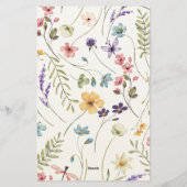 Whimsical Bloom Colorful Spring Wildflower Pattern Briefpapier (Rückseite)