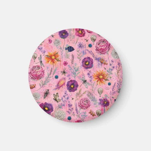 Whimsical Bloom Garten Magnet (Vorne)