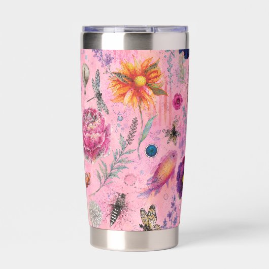 Whimsical Bloom Garten Thermobecher (Vorderseite)