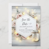Whimsical Bloom Mason Jar Wedding Save The Date (Vorderseite)