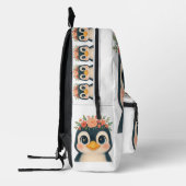 Whimsical Bloom Penguin Bedruckter Rucksack (Links)