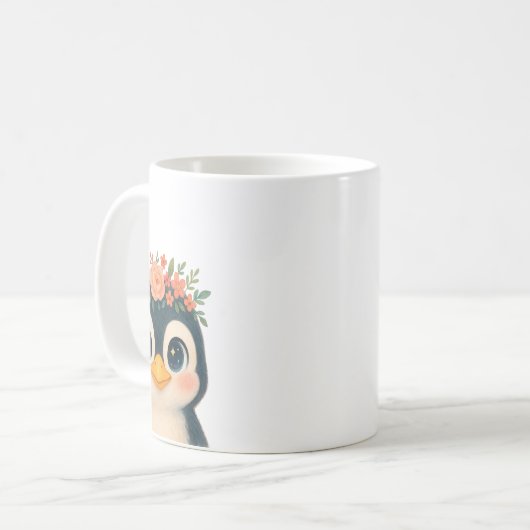 Whimsical Bloom Penguin Kaffeetasse (Vorderseite Links)
