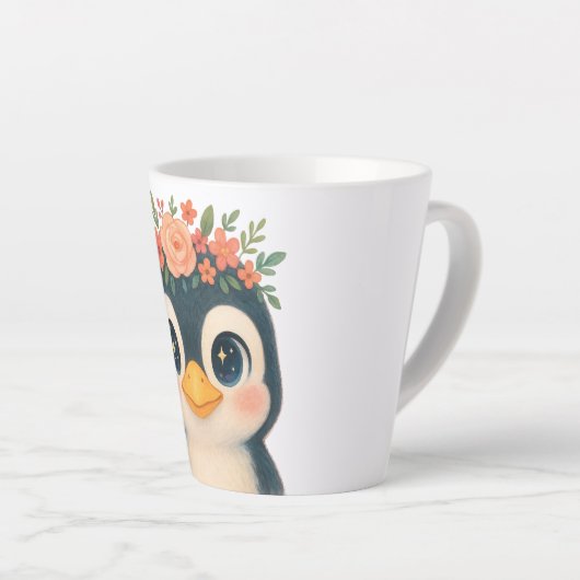 Whimsical Bloom Penguin Milchtasse (Rechte Ecke)