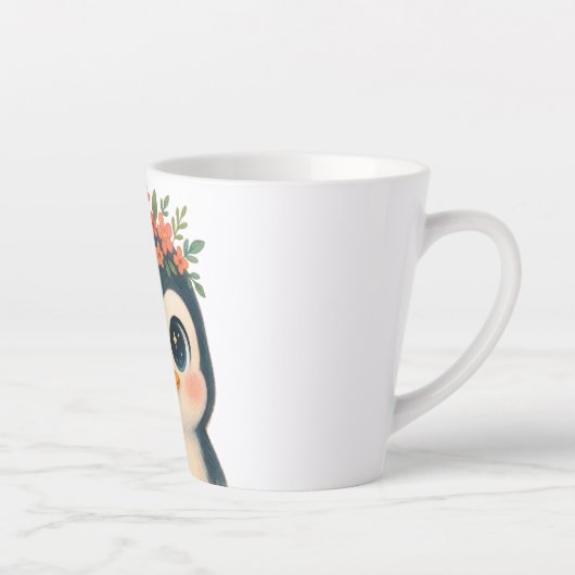 Whimsical Bloom Penguin Milchtasse (Rechts)