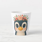 Whimsical Bloom Penguin Milchtasse (Vorderseite)