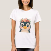 Whimsical Bloom Penguin T-Shirt (Vorderseite)