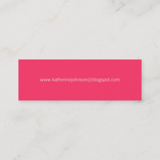 Whimsical Bloom Tree Fuchsia rosa Punkte farbenfro Mini Visitenkarte (Rückseite)