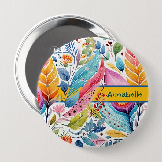 "Whimsical Blooms Floral Symphony" Button (Vorne & Hinten)