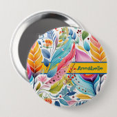 "Whimsical Blooms Florale Symphonie" Button (Vorne & Hinten)