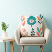 "Whimsical Blooms: HandGezeichnet Boho Pillow Coll Kissen (Stuhl )