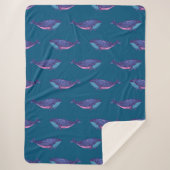 Whimsical Blue and Lila Whale Pattern Ocean Sherpadecke (Vorderseite)