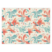 Whimsical Blue and Red Paisley Leaf Muster Tischdecke (Vorderseite (Horizontal))