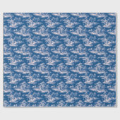 Whimsical Blue and White Countryside Scene Geschenkpapier (Flach)