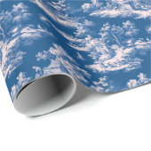 Whimsical Blue and White Countryside Scene Geschenkpapier (Rolleneckpunkt)