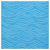 Whimsical Blue and White Wavy Striping Scribbles Stoff (Muster)