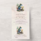 Whimsical Blue Aquamarin Dragon Baby Dusche All In One Einladung (Innen Boden)