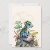 Whimsical Blue Aquamarin Dragon Baby Dusche Einladung (Rückseite)