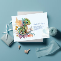 Whimsical Blue Aquamarin Dragon Baby Dusche