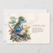 Whimsical Blue Aquamarin Dragon Baby Dusche Einladung (Vorderseite)