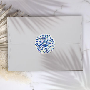 Whimsical Blue Blüh Aufkleber