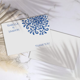 Whimsical Blue Blüh Danke Karte