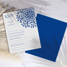 Whimsical Blue Blüh RSVP Card