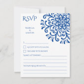 Whimsical Blue Blüh RSVP Card (Vorderseite)