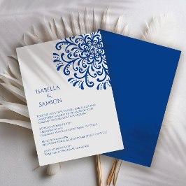 Whimsical Blue Blüh Wedding Einladung