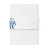 Whimsical Blue Blüh Wedding Einladungsbanderole (Rückseitenbeispiel)