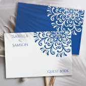 Whimsical Blue Blüh Wedding Gästebuch