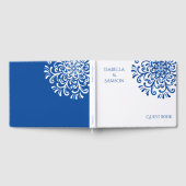 Whimsical Blue Blüh Wedding Gästebuch (Voll)